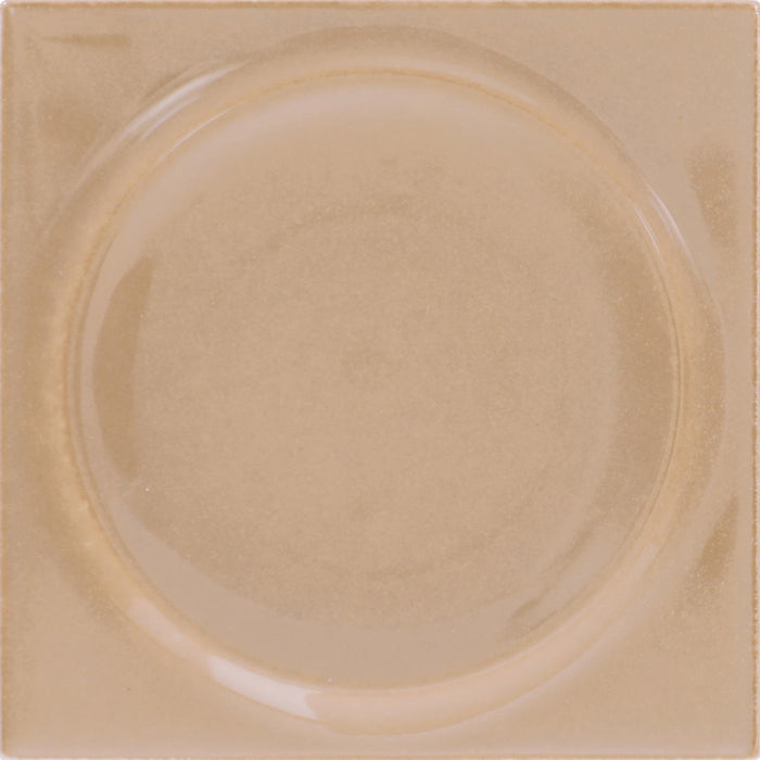 Daltile - Nu Bare - 4 in. x 4 in. Circle - Glossy Ceramic Wall Tile - Caramel Single Tile
