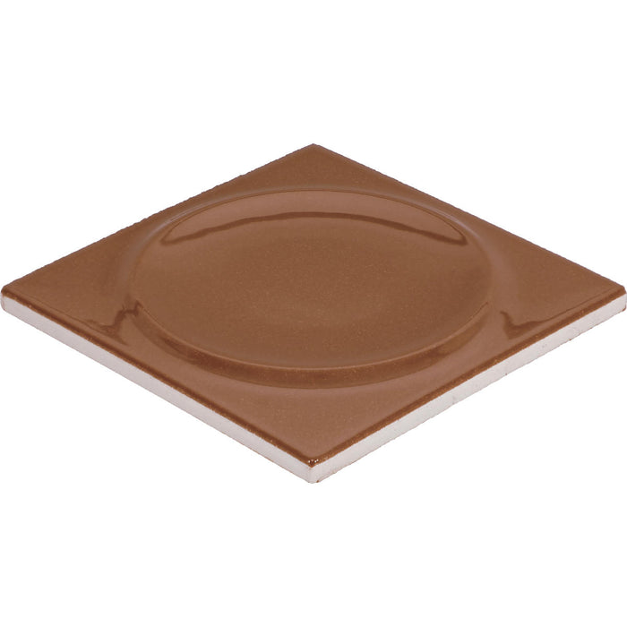 Daltile - Nu Bare - 4 in. x 4 in. Circle - Glossy Ceramic Wall Tile - Cocoa Angled