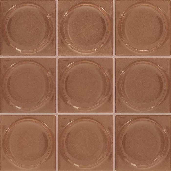 Daltile - Nu Bare - 4 in. x 4 in. Circle - Glossy Ceramic Wall Tile - Cocoa