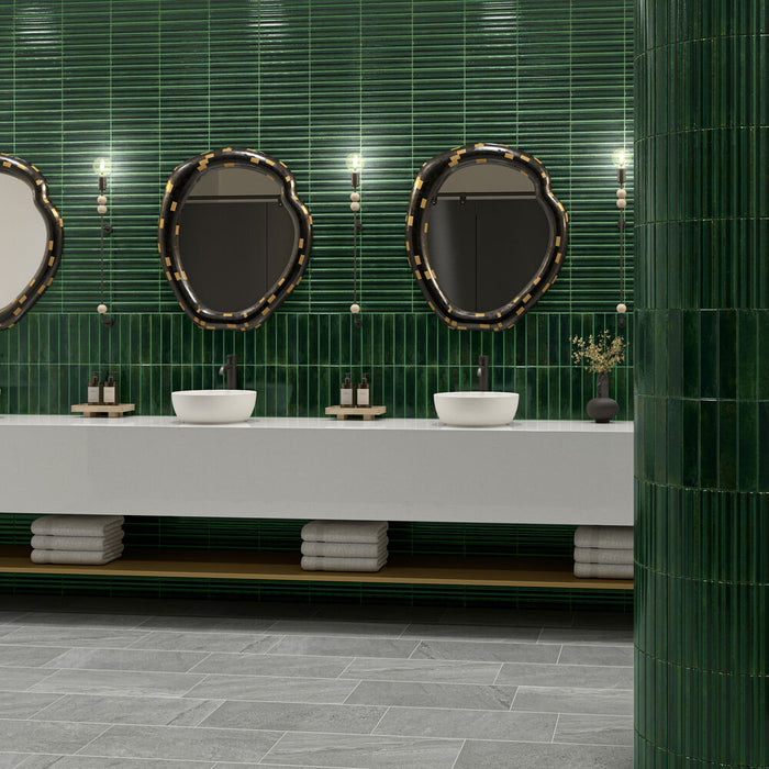 Daltile - Remedy - 2 in. x 10 in. Glazed Porcelain Tile - Herbal RD21 Bathroom 