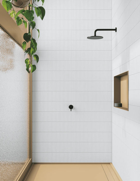 MDT - Deco Lingot 12 in. x 24 in. Porcelain Tile - White Installed