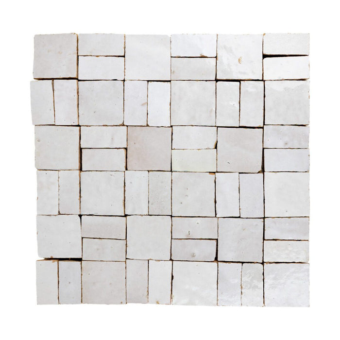 Lungarno - Zellige Bespoke - Crosshatch Terracotta Mosaic - Desert Pearl