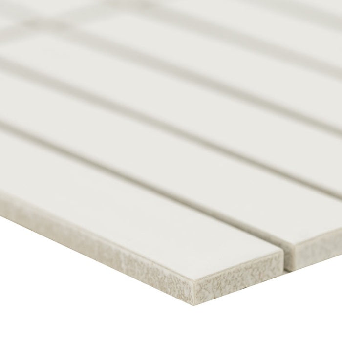 MSI - Domino - 1 in. x 6 in. Stack Mosaic - White Matte