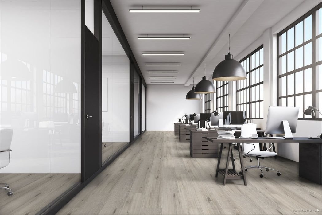 Echelon Flooring - Ultra Collection - 9 in. x 60 in. WPC Luxury Vinyl - Crushed Ice Room Scene