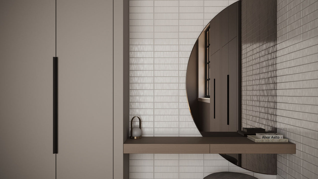 Bellagio - Eclipse Collection - 2" x 10" Ceramic Tile - Lurana wall installation