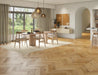 LM Flooring - Duet Herringbone & Plank 5 in Engineered Hardwood - Elizabeth's Prejudice floor installation