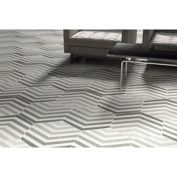 Emser Tile - Bauhaus - 9 in. x 11 in. Hex Porcelain Tile - Arrow Room Scene 3