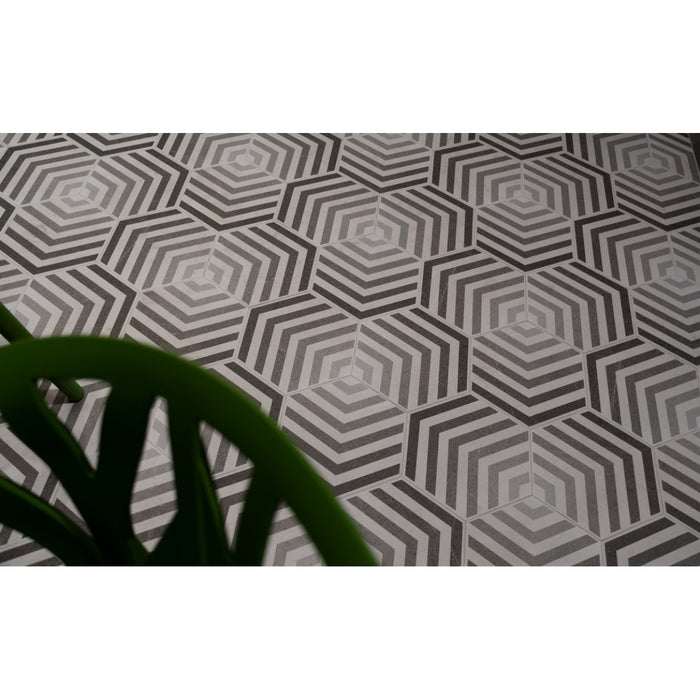 Emser Tile - Bauhaus - 9 in. x 11 in. Hex Porcelain Tile - Arrow Room Scene
