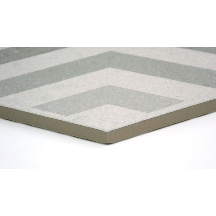 Emser Tile - Bauhaus - 9 in. x 11 in. Hex Porcelain Tile - Arrow Close View