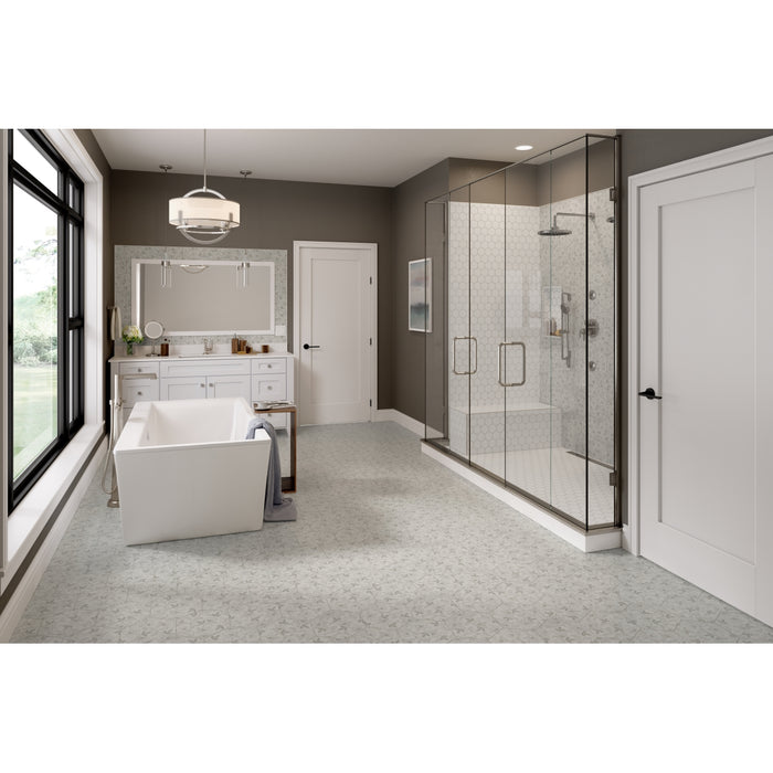 Emser Tile - Bauhaus - 9 in. x 11 in. Hex Porcelain Tile - Floral Room Scene