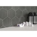 Emser Tile - Bauhaus - 9 in. x 11 in. Hex Porcelain Tile - Gray Backsplash