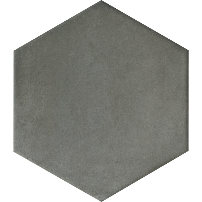 Emser Tile - Bauhaus - 9 in. x 11 in. Hex Porcelain Tile - Gray