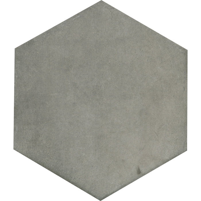 Emser Tile - Bauhaus - 9 in. x 11 in. Hex Porcelain Tile - Silver