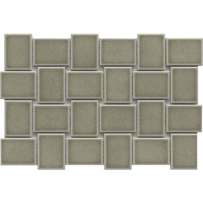 Emser Tile - Hanami - 9 in. x 13 in. Porcelain Mosaic Tile - Olive