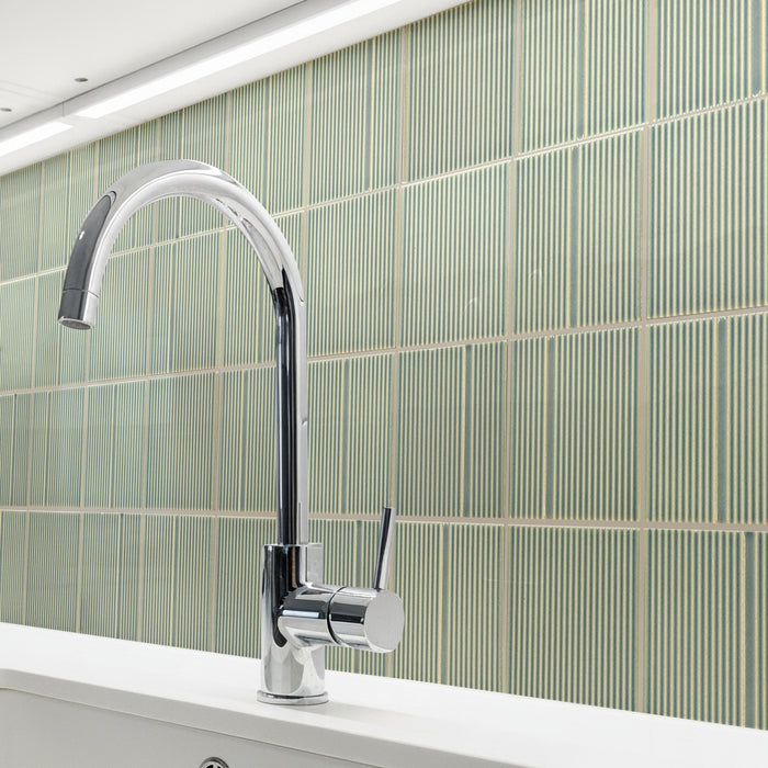 Emser Tile - Kanji - 4 in. x 4 in. Porcelain Mosaic Tile - Mori Installed