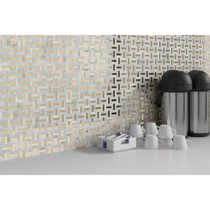 Emser Tile - Kanji - 4 in. x 4 in. Porcelain Mosaic Tile - Yuni Wall Install 2