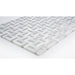 Emser Tile - Link - Marble Mosaic - White and Silver Close View