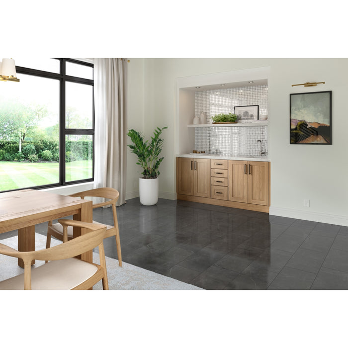 Emser Tile - Link - Marble Mosaic - White and Silver Room Scene