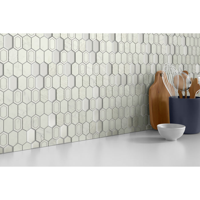 Emser Tile - Literati - Resin Cast Stone Mosaic - Irving Backsplash Install