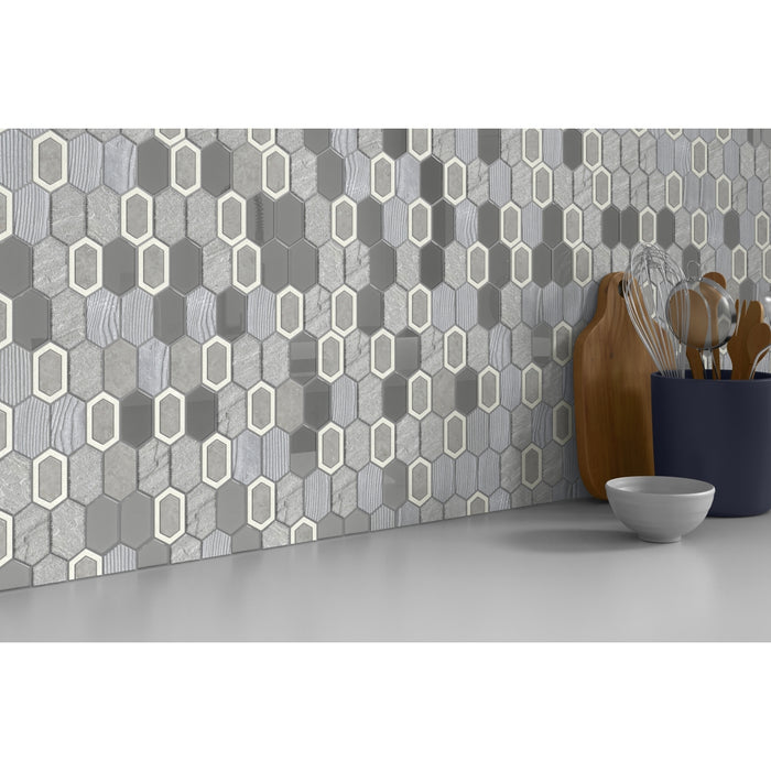 Emser Tile - Literati - Resin Cast Stone Mosaic - Melville Installed