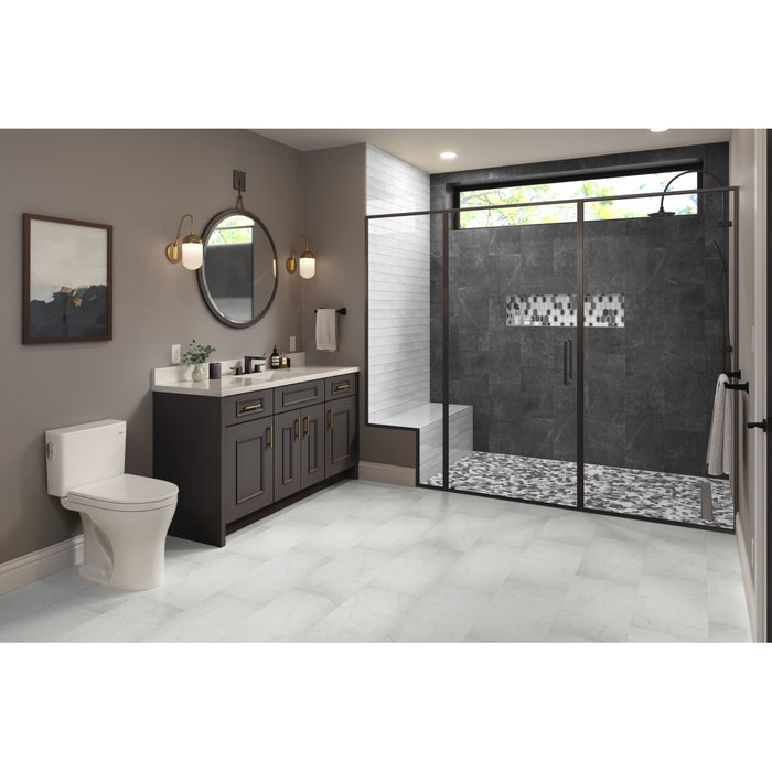 Emser Tile - Literati - Resin Cast Stone Mosaic - Twain Bathroom Install