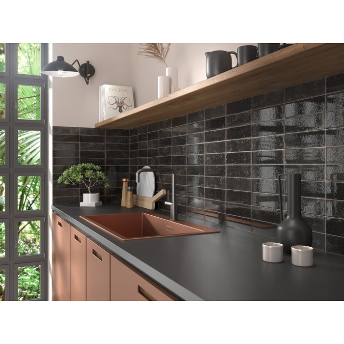 Emser Tile - Metamor - 3 in. x 8 in. Porcelain Wall Tile - Zama Installed