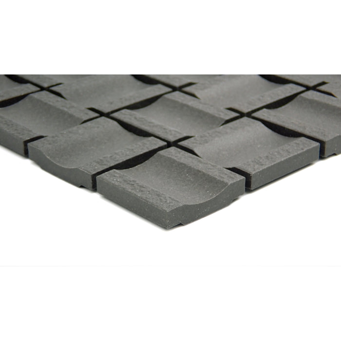 Emser Tile - Modan - 12 in. x 12 in. Porcelain Mosaic Wall Tile - Black Installed Closed