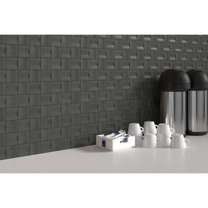 Emser Tile - Modan - 12 in. x 12 in. Porcelain Mosaic Wall Tile - Black Installed Installed 2