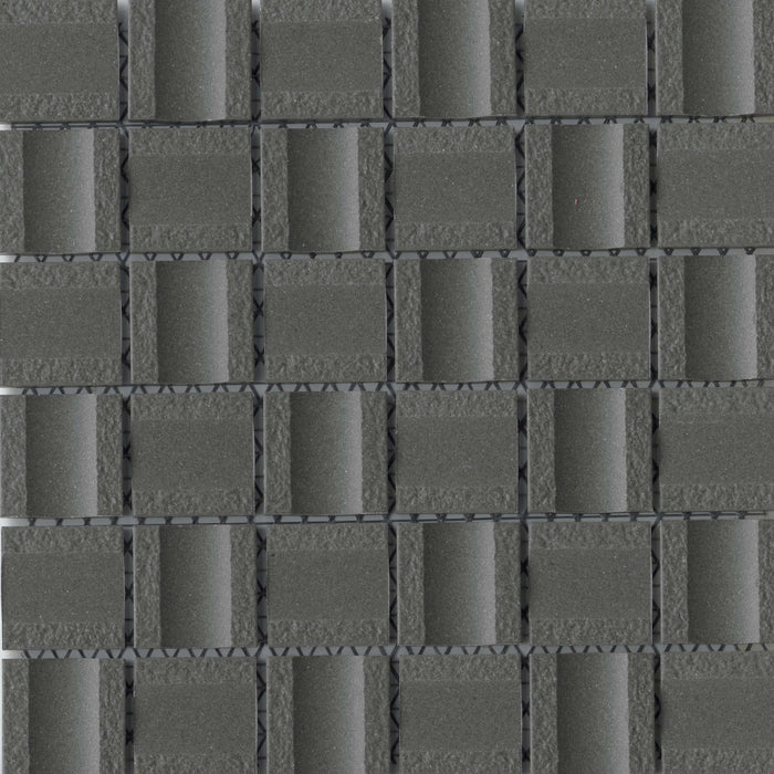 Emser Tile - Modan - 12 in. x 12 in. Porcelain Mosaic Wall Tile - Black
