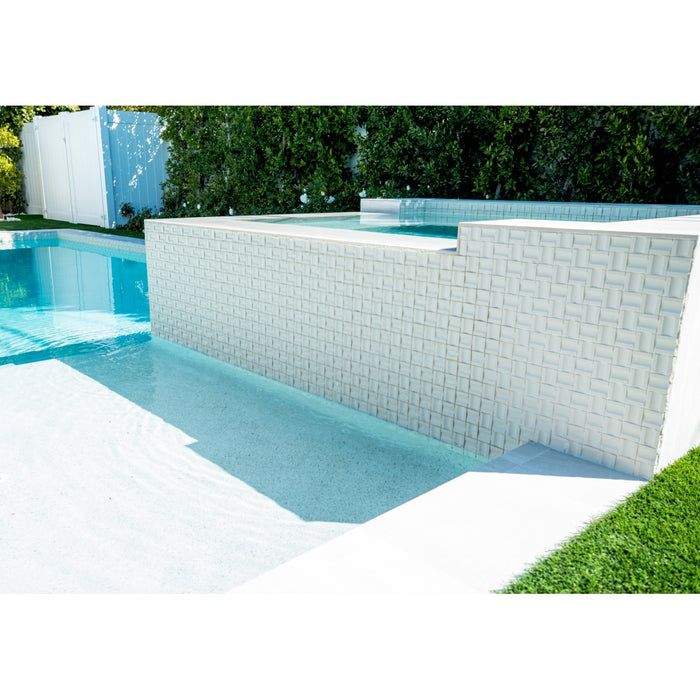 Emser Tile - Modan™ - 12 in. x 12 in. Porcelain Mosaic Wall Tile - White Installed