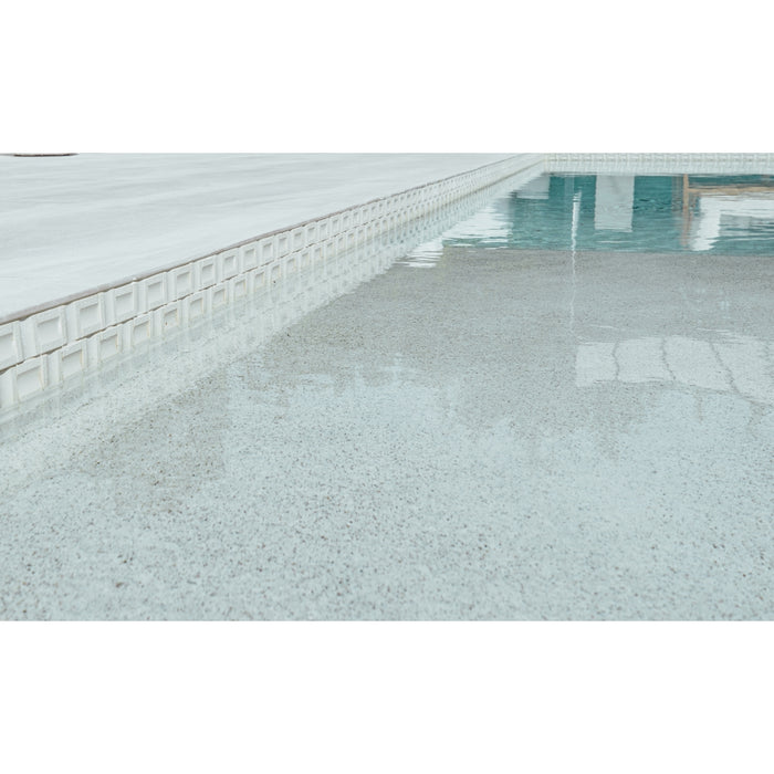 Emser Tile - Modan™ - 12 in. x 12 in. Porcelain Mosaic Wall Tile - White Pool Install
