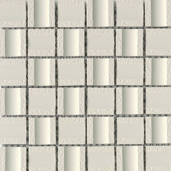 Emser Tile - Modan™ - 12 in. x 12 in. Porcelain Mosaic Wall Tile - White