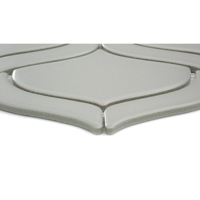Emser Tile - Mythos™ - 11 in. x 13 in. Ceramic Petal Mosaic Wall Tile - Gray Close