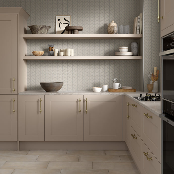 Emser Tile - Mythos™ - 11 in. x 13 in. Ceramic Petal Mosaic Wall Tile - Gray Installed