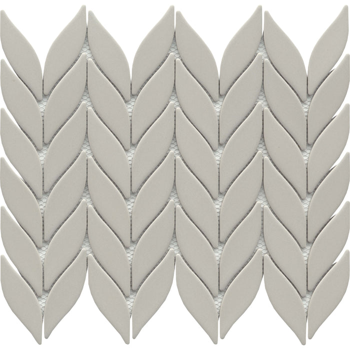 Emser Tile - Mythos™ - 11 in. x 13 in. Ceramic Petal Mosaic Wall Tile - Gray