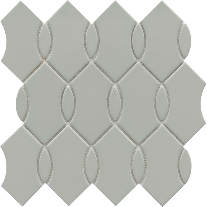 Emser Tile - Mythos™ - 12 in. x 12 in. Ceramic Wave Mosaic Wall Tile - Gray