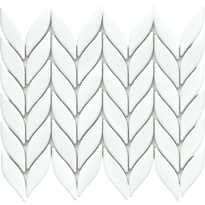 Emser Tile - Mythos™ - 11 in. x 13 in. Ceramic Petal Mosaic Wall Tile - White