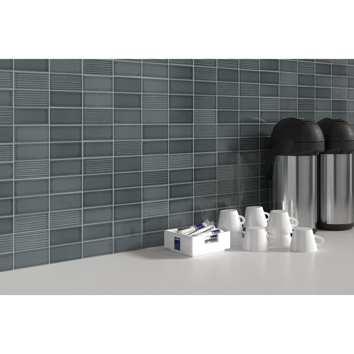 Emser Tile - Nagara - 11 in. x 11 in. Ceramic Mosaic Wall Tile - Gray Backsplash Install
