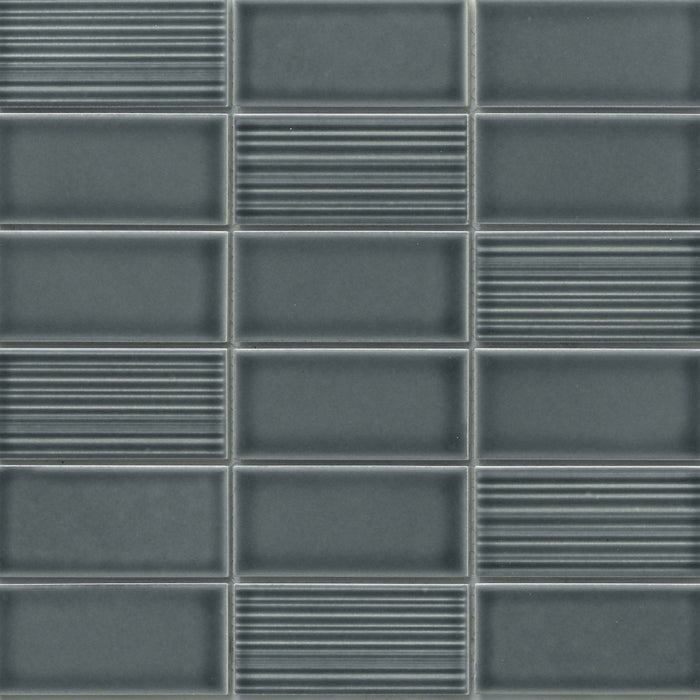 Emser Tile - Nagara - 11 in. x 11 in. Ceramic Mosaic Wall Tile - Gray