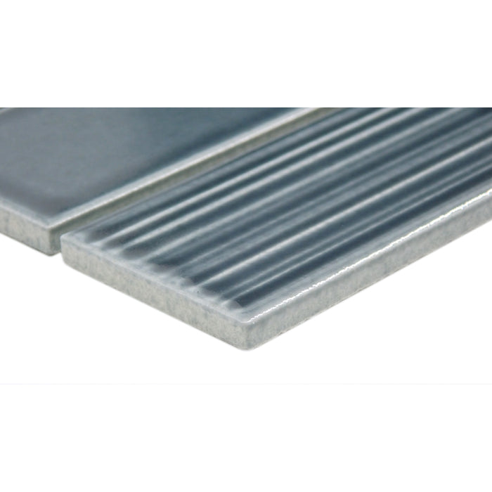 Emser Tile - Nagara - 11 in. x 11 in. Ceramic Mosaic Wall Tile - Navy Edge View