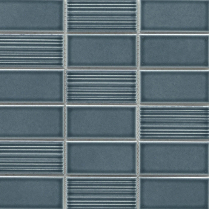 Emser Tile - Nagara - 11 in. x 11 in. Ceramic Mosaic Wall Tile - Navy