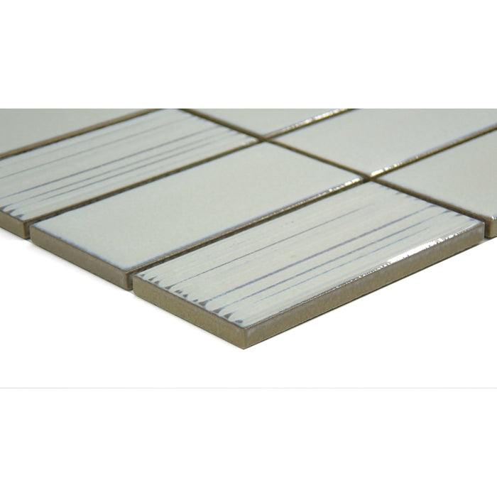 Emser Tile - Nagara - 11 in. x 11 in. Ceramic Mosaic Wall Tile - Silver Close View