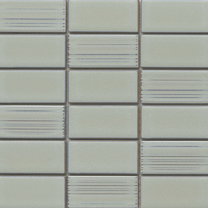 Emser Tile - Nagara - 11 in. x 11 in. Ceramic Mosaic Wall Tile - Silver