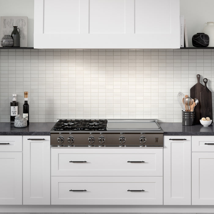 Emser Tile - Nagara - 11 in. x 11 in. Ceramic Mosaic Wall Tile - White Installed