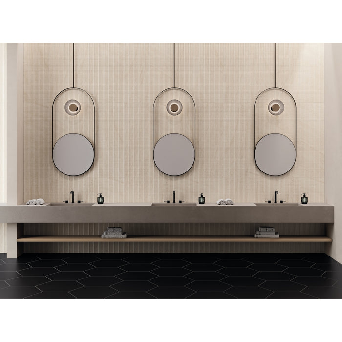 Emser Tile - Navali™ - 16 in. x 47 in. Porcelain Wall Tile - Sand Installed