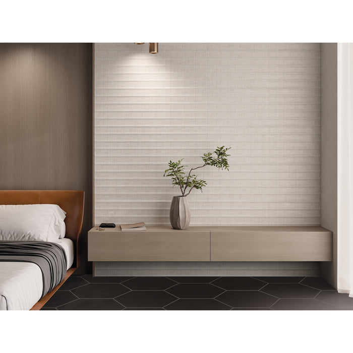 Emser Tile - Navali™ - 16 in. x 47 in. Porcelain Wall Tile - Twill Installed