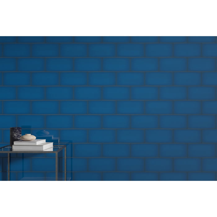 Emser Tile - Ombre™ - 6 in. x 12 in. Ceramic Wall Tile - Blue Installed 2