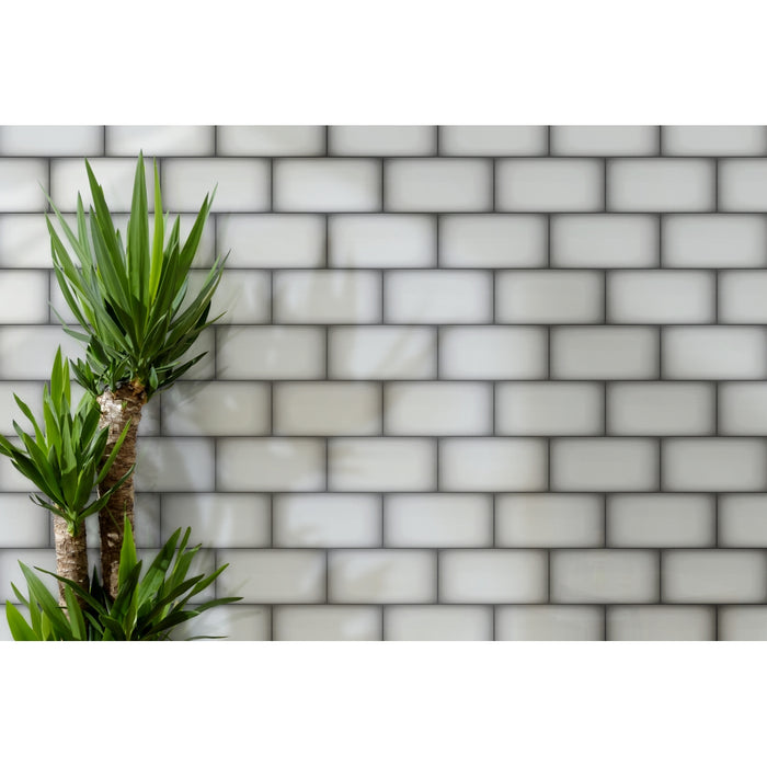 Emser Tile - Ombre™ - 6 in. x 12 in. Ceramic Wall Tile - Silver Installed 2