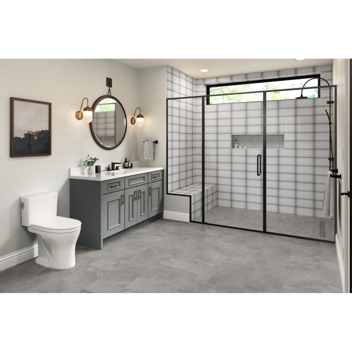 Emser Tile - Ombre™ - 6 in. x 12 in. Ceramic Wall Tile - Silver Room Scene