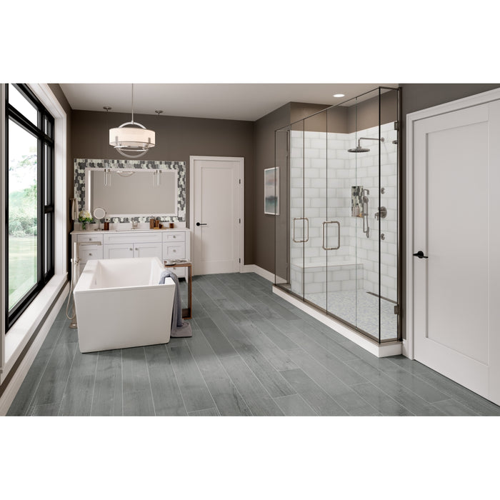 Emser Tile - Ombre™ - 6 in. x 12 in. Ceramic Wall Tile - White Shower Install 2